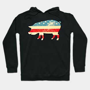 American Flag Pig Hoodie